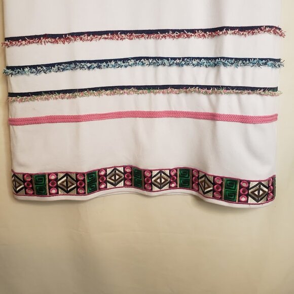 Desigual Boho Women's Sz L Sleeveless Shift Dress Relaxed Cowl Neck Whit… - Picture 4 of 7